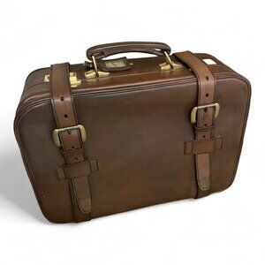 British UK London Belting Leather Brown Case Carry On Luggage Combination Locks